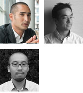 From upper left:<br />Tony Miki<br />(Photograph by Nigel Young<br />/Foster + Partners)<br />Imamura Souhei<br />Komiyama Yosuke